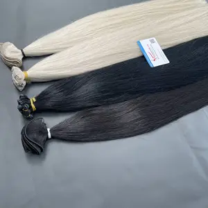 FLASH SALE High Quality Genius Weft Hair Extensions Natural Color Straight Hair 100% Vietnamese Human Hair Wholesale Supplier