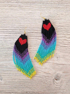 Pendientes de araña hechos a mano con cuentas de arroz de colores y borlas, joyería de moda para mujeres y niñas para bodas - Product Image 5