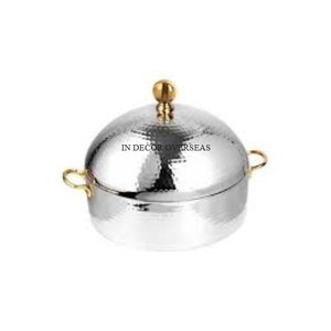 Nouvellement Arrivée Haute Qualité Standard En Aluminium Moulé Forme Ronde Argent Brillant Poli Martelé Texture Casserole Avec Couvercle De Pot - Product Image 5