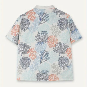 <b>Men's</b> Plus Size Golf <b>Shirt</b> With Ocean Plants Print Comfy Breathable Product For Daily Wear Best Product Printed <b>Men's</b> <b>Polo</b> <b>Shirt</b> - Product Image 3