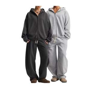 Conjunto Deportivo Informal Unisex para Invierno, Color Personalizado, 100% Algodón, Felpa, Sudadera con Capucha, Pantalones Deportivos, Transpirable - Product Image 1