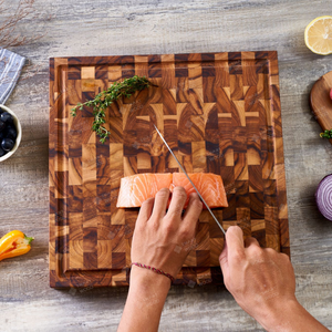 Premium Acacia End Grain <b>Butcher</b> <b>Block</b> Rectangle Heavy Duty Cutting Board with Custom Logo Modern Design for Home Furniture - Product Image 4