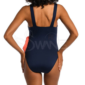 Maillot de bain une pièce confortable pour femme avec contraste de couleur respirant motif de lettre de conception sans couture durable - Product Image 2