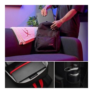 Sac à dos promotionnel pour ordinateur portable Delta 16 pouces noir et rouge 8C524AA - Product Image 5