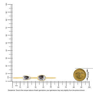 Premium Solid 18K <b>Gold</b> High Finish Trendy Adjustable Twister <b>Bracelet</b> Dendritic <b>Opal</b> Oval Bullet Cab Luxury Unisex Gift - Product Image 2