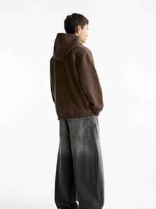 Sweat-shirts à capuche en molleton de coton polyester 430 g/m² personnalisés en gros, conçus pour l'hiver, pour hommes et femmes, coupe ample, anti-rétrécissement - Product Image 2