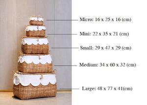 Bandeja para servir ropa de ratán, cestas de mimbre redondas artesanales - Product Image 5