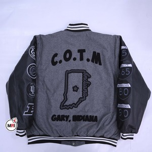 Logo personnalisé Vente en gros Fabricant de veste brodée en chenille Veste pour homme en laine avec manches en cuir Veste décontractée de style manteau - Product Image 2