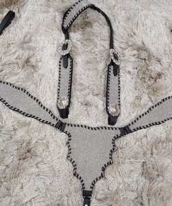 Premium Western Horse Tack Set De Luxe Strass En Cuir Headstall Poitrine Collier Bride Corde Personnalisé Haute Qualité Équitation - Product Image 2