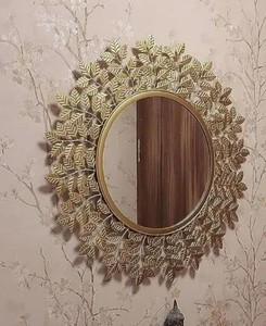 Espejo de pared de metal para espejo de baño para pared con marco de metal dorado Espejos de pared decorativos para sala de estar Dormitorio - Product Image 4