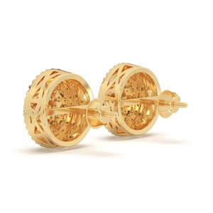 Pendientes de tuerca de diamante de corte redondo clásico de la mejor calidad para mujer para bodas o regalos - Product Image 6