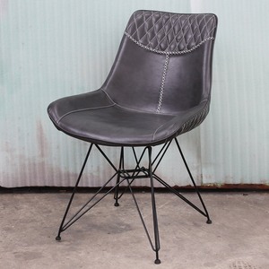 Aster <b>Dining</b> <b>Chair</b> with Leather Upholstery and Metal Legs - Product Image 5