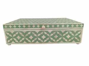 Boîte à bijoux en bois avec incrustations d'os de style antique, décoration pour la maison et l'hôtel, cadeau de mariage pour le rangement - Product Image 5