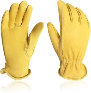Guantes de conductor de cuero de vaca Guantes de jardín, perfectos para el trabajo general de almacén de conducción de camiones - Product Image 1