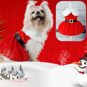 Bata Navideña para Perro con Patrón Sólido, Atuendo Decorativo Navideño para Cachorros - Product Image 5