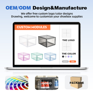 Wanuo tùy chỉnh giày lưu trữ hộp có thể tái chế mờ nhựa giày lưu trữ hộp Stackable hộp giày với nam châm - Product Image 6