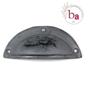 Cajón estriado de hierro fundido desgastado gris oscuro, tiradores de taza de armario, manijas de diseño Industrial para armario, cocina, dormitorio - Product Image 1