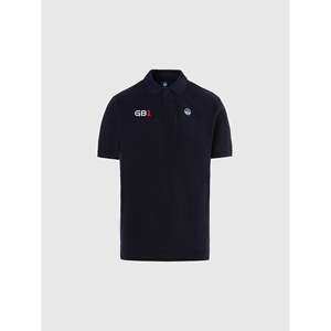 Polo da uomo North Sails GB1 traspirante blu navy slim fit a maniche lunghe taglia 6XL in seta spandex tinta unita Oxford per golf - Product Image 6