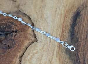 Bracelet réglable en argent sterling 925 avec pierre de lune arc-en-ciel blanche, 13 pierres, bijoux faits à la main, cadeau pour femmes - Product Image 3