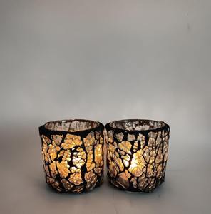 Bougie votive unique en mosaïque de cire d'abeille et vitrail moderne faite à la main, lanterne très parfumée, décoration d'intérieur, mariages - Product Image 2