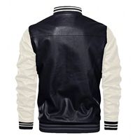 Veste universitaire en cuir véritable avec broderie chenille personnalisée, style baseball, décontractée, tissée, pour l'hiver
