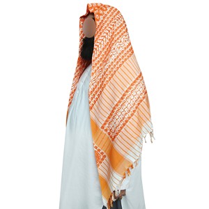Pañuelo Shemagh de Algodón Acrílico Texturizado Naranja Mufti - Calidad Premium al por Mayor para Uso en Exteriores y Moda - Product Image 2