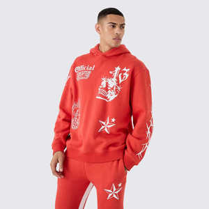 Moda hombre algodón chándal logotipo personalizado peso pesado impreso Sudadera con capucha y pantalones de chándal elegante casual streetwear al por mayor - Product Image 5