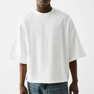 เสื้อยืดรัดรูปคุณภาพสูงสำหรับผู้ชายเสื้อยืดโอเวอร์ไซส์ลำลองทรงหลวมขนาดพลัสไซส์ออกแบบได้เองสำหรับผู้ชาย - Product Image 3