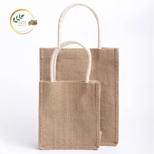 Sacs à vin en jute écologiques imprimés personnalisables, haute qualité, 100% jute, pour cadeaux promotionnels - Product Image 1