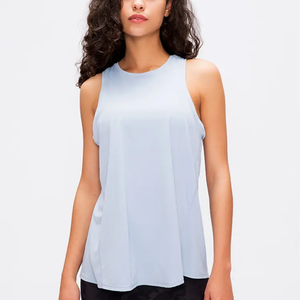 Venta al por mayor de secado rápido Anti-encogimiento personalizado gimnasio entrenamiento mujeres transpirable deportes Yoga Fitness camisetas sin mangas para las mujeres - Product Image 5