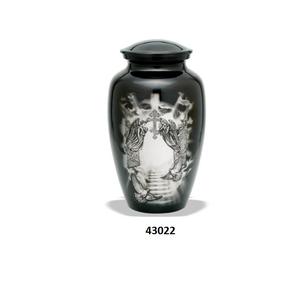 Vente chaude Top meilleure qualité cerf dans la forêt grande urne commémorative de crémation en aluminium blanc pour les cendres humaines avec couvercle et sac gratuit - Product Image 6