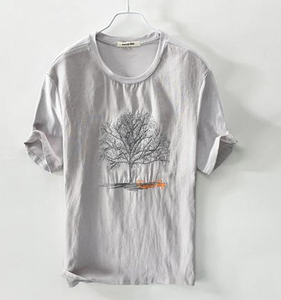 เสื้อยืดถักผ้าฝ้าย100% สำหรับผู้ชายพิมพ์ลายดิจิทัลปรับแต่งได้เป็นมิตรกับสิ่งแวดล้อม - Product Image 3