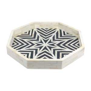 Plateau de service décoratif haut de gamme en os incrusté, fait main et éco-responsable, pour table à manger et décoration intérieure, provenant d'Inde - Product Image 5