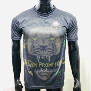 เสื้อยืดลายตาข่ายระบายอากาศยืดได้สองทางเสื้อยืดคอกลมพิมพ์ลาย100% โพลีเอสเตอร์แบบเต็มตัวกำหนดเอง - Product Image 1