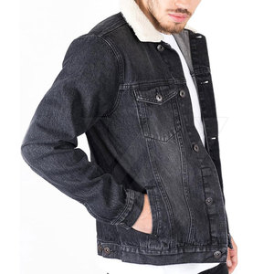 Veste en jean de haute qualité veste en jean décontracté de couleur unie bouton couvert veste d'hiver pour hommes - Product Image 2