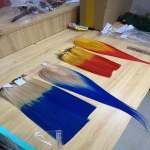 ชุดผมบ๊อบสั้นแบบไล่สีเบอร์กันดี,ส่วนต่อผมตรงตรงลายกระดูกสำหรับผู้หญิงผิวดำผมหนาพิเศษ - Product Image 6