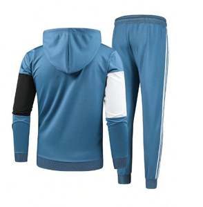 Conjunto deportivo de chándal de manga larga con capucha de alta calidad Conjunto de 2 piezas para hombre - Product Image 2