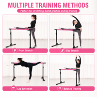 BNcompany Barre de ballet sur pied réglable en acier pour la danse, barre horizontale portable pour le divertissement sportif des jambes