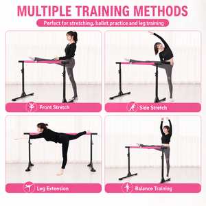 BNcompany <span class=keywords><strong>Barre</strong></span> de ballet sur pied réglable en acier pour la danse, <span class=keywords><strong>barre</strong></span> horizontale <span class=keywords><strong>portable</strong></span> pour le divertissement sportif des jambes - Product Image 6
