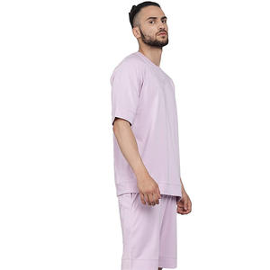 Última moda de vestir de impresión logo verano conjuntos cortos Casual Color sólido hombres camiseta y conjuntos cortos para la venta - Product Image 3