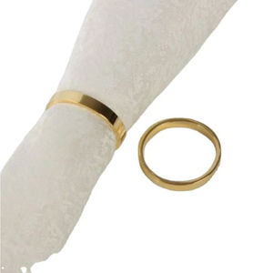 Lot de 2 ronds de serviette en acier inoxydable en métal poli doré Boucle de serviette classique Rond de serviette en métal Décoration de table Porte-mouchoirs - Product Image 1