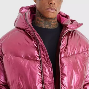 Vestes d'hiver longues et formelles pour hommes, neuves, avec capuche amovible, col montant et poignets élastiques, poche zippée sur le devant - Product Image 2