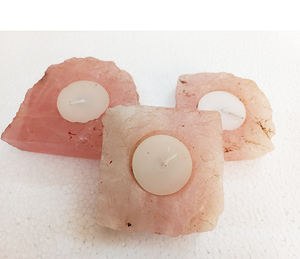Bougeoir en Agate Gemstone Quartz Rose Bougeoir naturel fait à la main Vente en gros de l'exportateur indien Amayra Crystals Exports - Product Image 5
