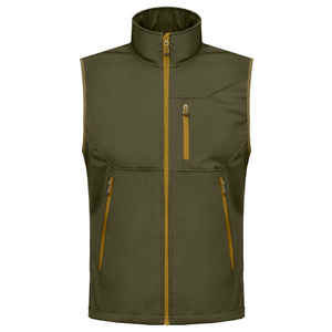 Chalecos y chalecos personalizados sin mangas con cremallera frontal completa y bolsillos laterales de poliéster Softshell abierto para hombre - Product Image 3