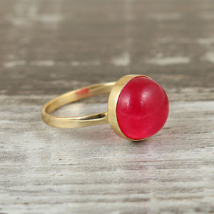 Trendy 925 Sterling Silver <b>Ring</b> Gold-Plated <b>Fashionable</b> Fine Jewelry With Natural Rhodonite Gemstone Bezel Setting For Weddings - Product Image 3