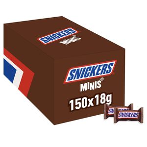 <b>Snickers</b>, Caramel & Peanuts Bulk Chocolate Box, Milk Chocolate <b>Mini</b> Pack, 150 x 18 g - Product Image 1