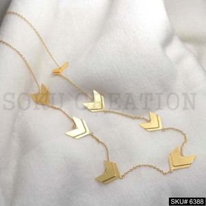 SKU6388สร้อยคอชุบทองมีสไตล์การออกแบบสไตล์ลูกศรเส้นใหญ่ - Product Image 1