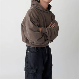 Sudadera con Capucha de Algodón y Felpa, Estilo Holgado, 420G, con Logotipo Personalizado, Ropa Urbana, Tallas Grandes, para Hombre - Product Image 2