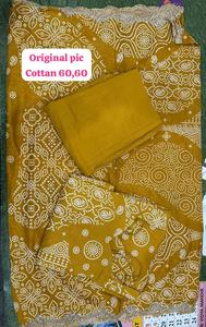 Traje Anarkli de algodón indio-pantalón con conjunto Dupta estilo Bollywood horario de verano Indio Ropa Étnica vestido Kurta de algodón mostaza abordado - Product Image 6