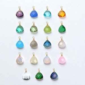 925 <b>Silver</b> Gold-Plated 8mm Smoky Chalcedony Trillion Faceted <b>Wire</b>-Wrapped Gemstone Charm Pendant - Product Image 3